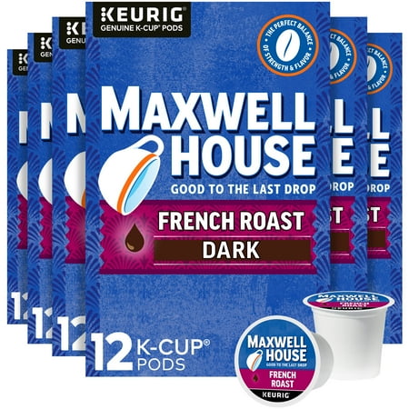 Maxwell House French Roast Dark Roast K-Cup Coffee Pods (72 Ct Pack, 6 Boxes Of 12 Pods)
