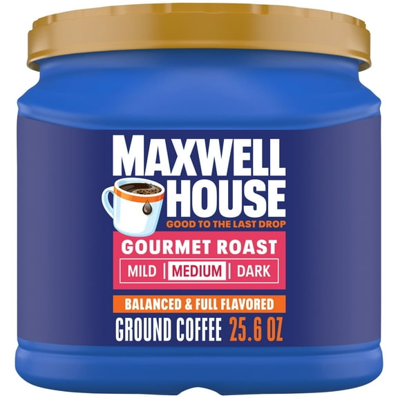 Maxwell House Gourmet Roast Medium Roast Ground Coffee, 25.6 oz Canister