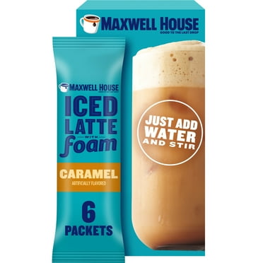Maxwell House Iced Caramel Latte with Foam All in One Drink Mix, 5.82 oz, 6 Packets