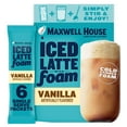 thumbnail image 1 of Maxwell House Iced Vanilla Latte with Foam Instant Coffee Drink Mix, 5.92 oz, 6 Packets, 1 of 18