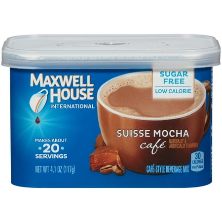 Maxwell House International CafÃ© Sugar Free Instant Coffee, Suisse Mocha 4 oz Canister (Pack of 4)