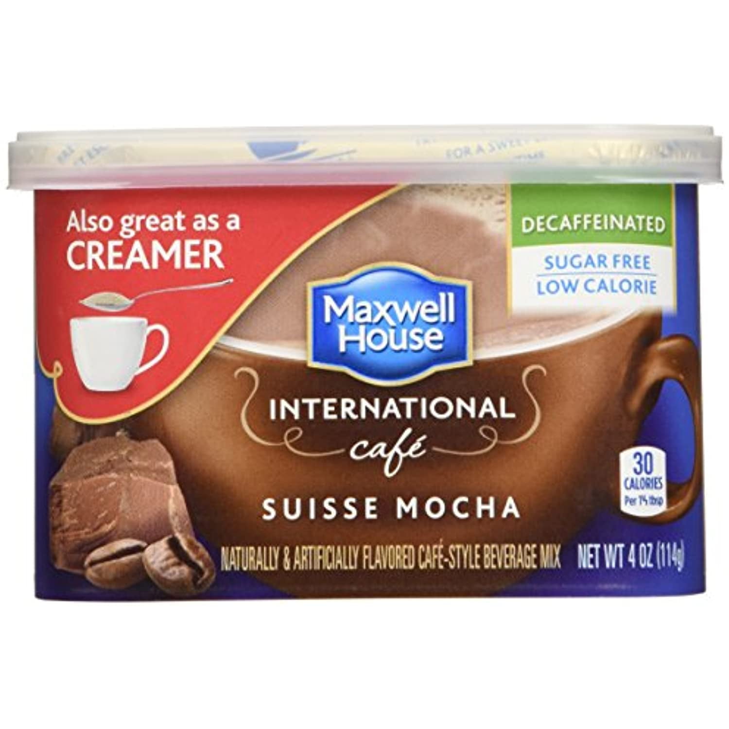 Maxwell House International Cafe Suisse Mocha Decaffeinated Sugar Free Instant Coffee (2 Pack
