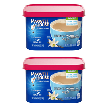 Maxwell House International Decaf French Vanilla Mix, 4.3 oz (Pack of 2)
