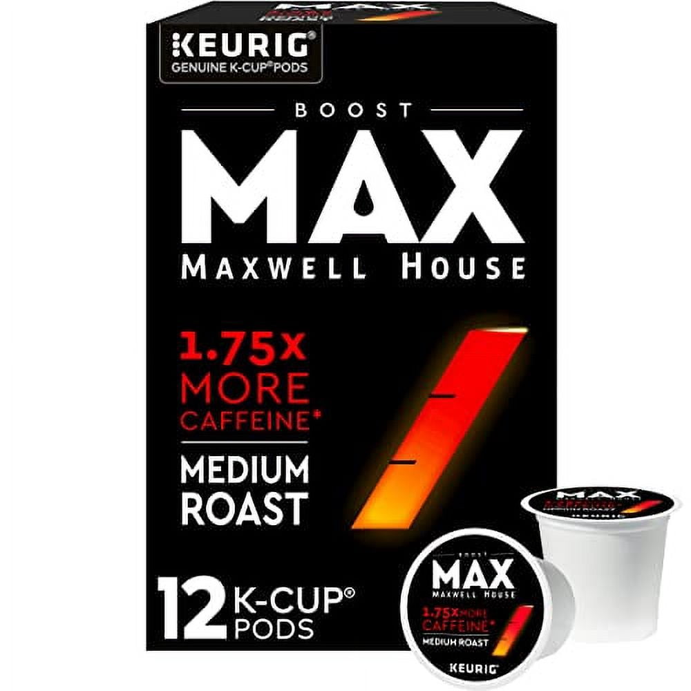 Maxwell House MAX Boost 1.75x Caffeine Medium Roast K-Cup Coffee Pods (12 Count) - Walmart.com