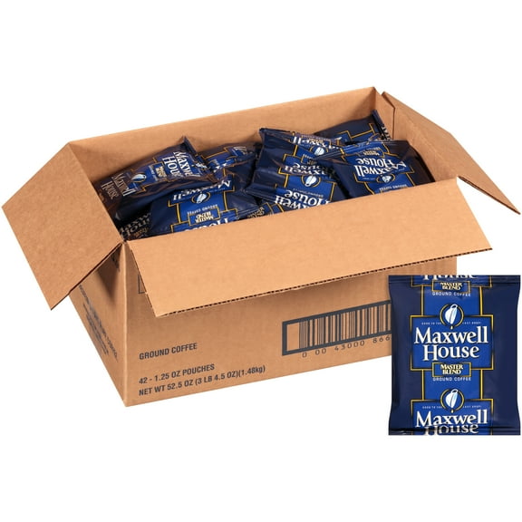 Maxwell House Master Blend Ground Coffee, 42 ct Casepack, 1.25 oz Packets