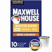 Maxwell House Master Blend Mild Roast K-Cup Coffee Pods, 10 CT