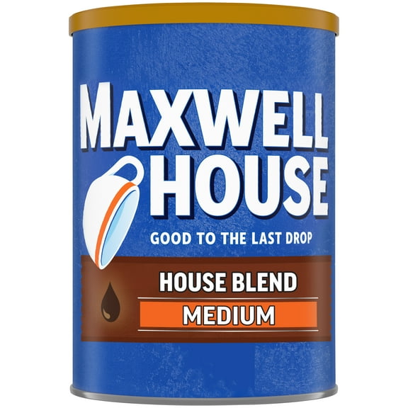 Maxwell House Medium Roast House Blend Ground Coffee, Caffeinated, 10.5 oz Can
