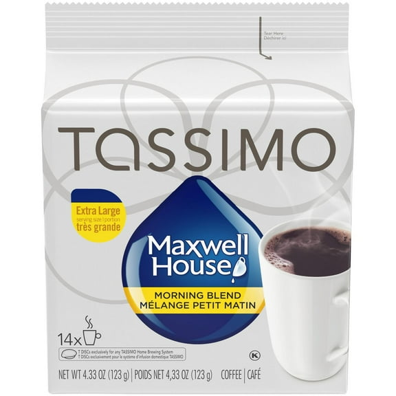 Maxwell House Morning Blend Tassimo Ground Coffee Brewing Pods, 70 Count, 5 Packs Of 14