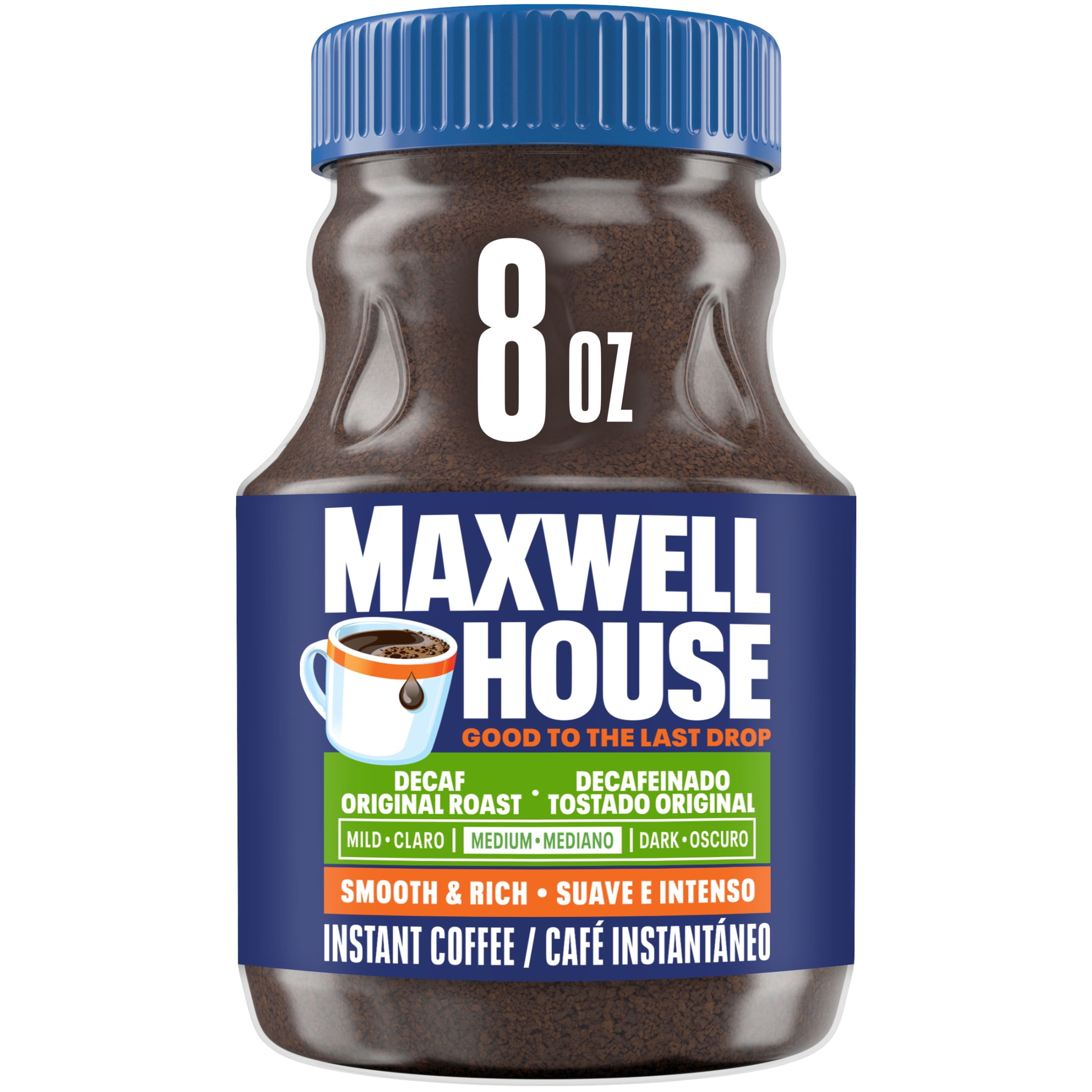 Maxwell House Original Roast Decaffeinated Instant Coffee Mix, 8