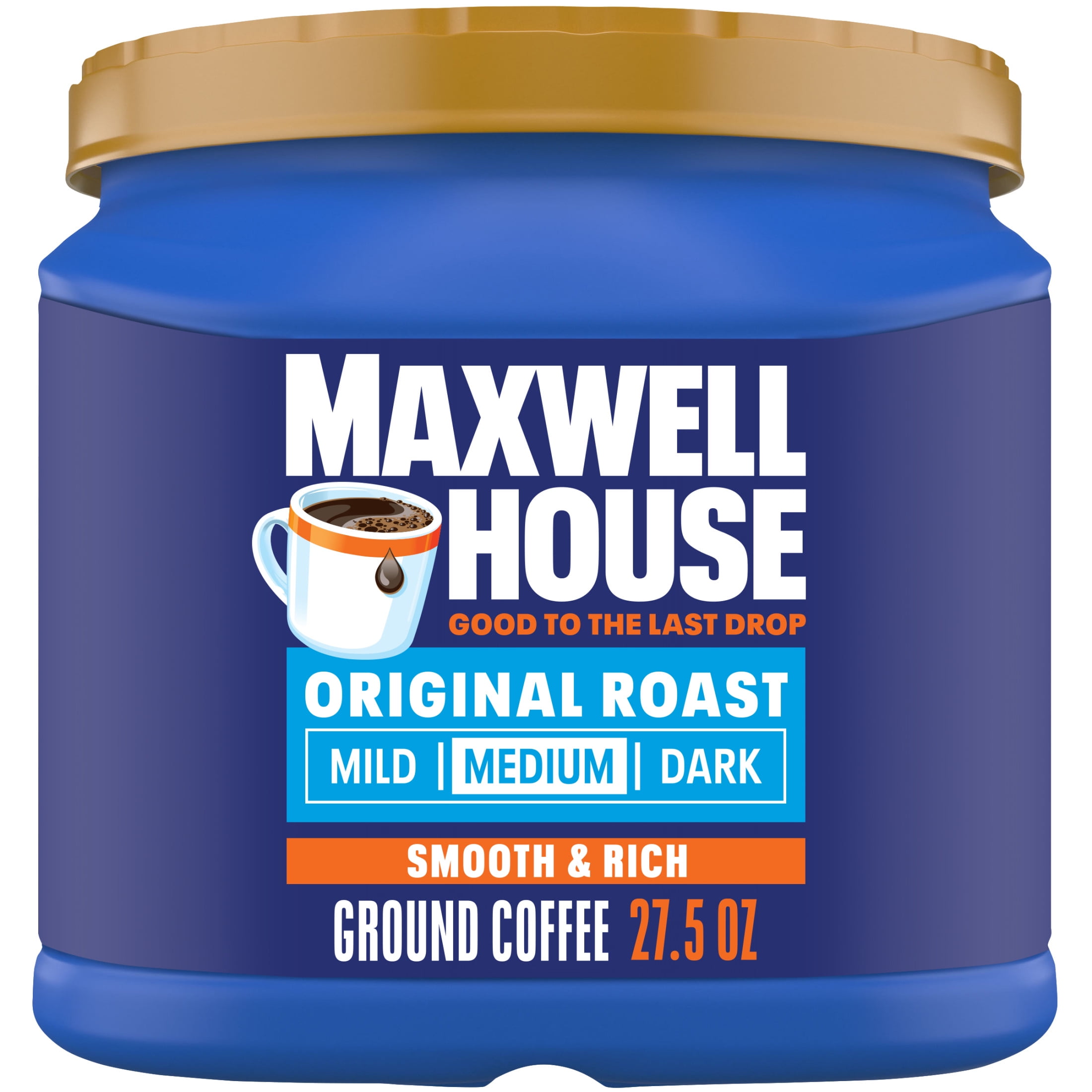 【在庫一掃】 Ground Bold Smooth House Maxwell Coffee, Canister oz. 26.7 カップ