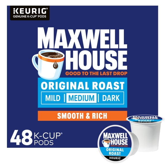 Maxwell House Original Roast Medium Roast K-Cup® Coffee Pods, 48 Count Box