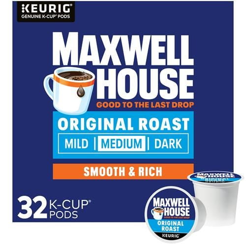 Maxwell House Original Roast Medium Roast K-Cup Coffee Pods (32 Ct Box) - Pack of 2