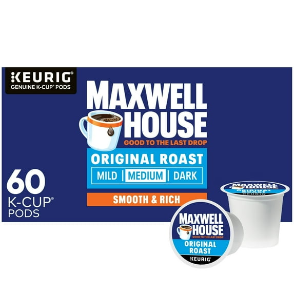Maxwell House Original Roast Medium Roast K-Cup® Coffee Pods, 60 ct Box (2 Pack)