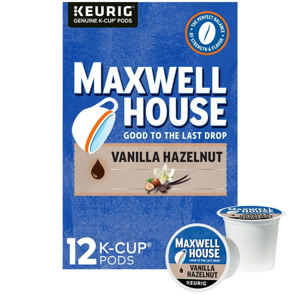 Maxwell House Vanilla Hazelnut K-Cup Coffee Pods, 12 ct Box
