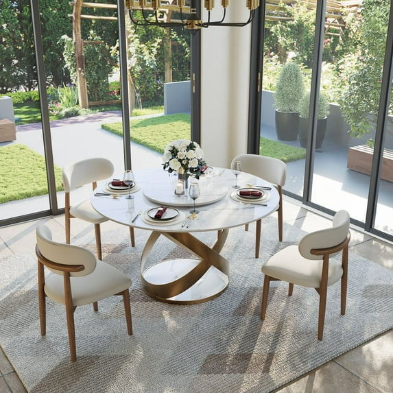 POVISON-Maxwell - Round Glossy Sintered Stone Dining Table