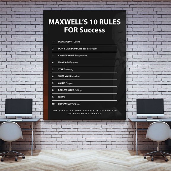 Maxwell Rules 10 Rules for Success Motivational Inspirational Poster