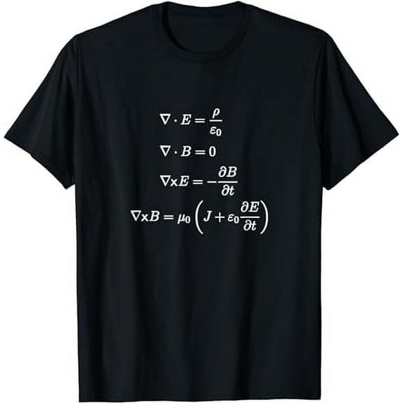 Maxwell's Equations Differential Science and Math T Shirts