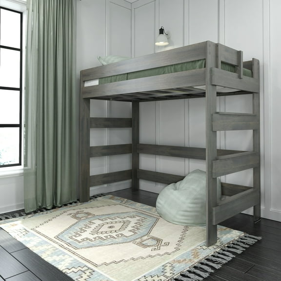 Maxwood Furniture, Inc. Max and Lily Farmhouse Twin-Size High Loft Bed Driftwood
