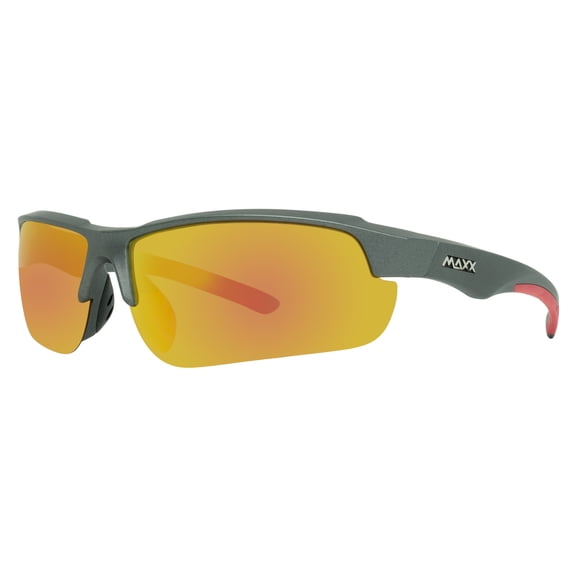 Maxx 8 Red Mirrored Brown Polarized Lenses Sports Sunglasses