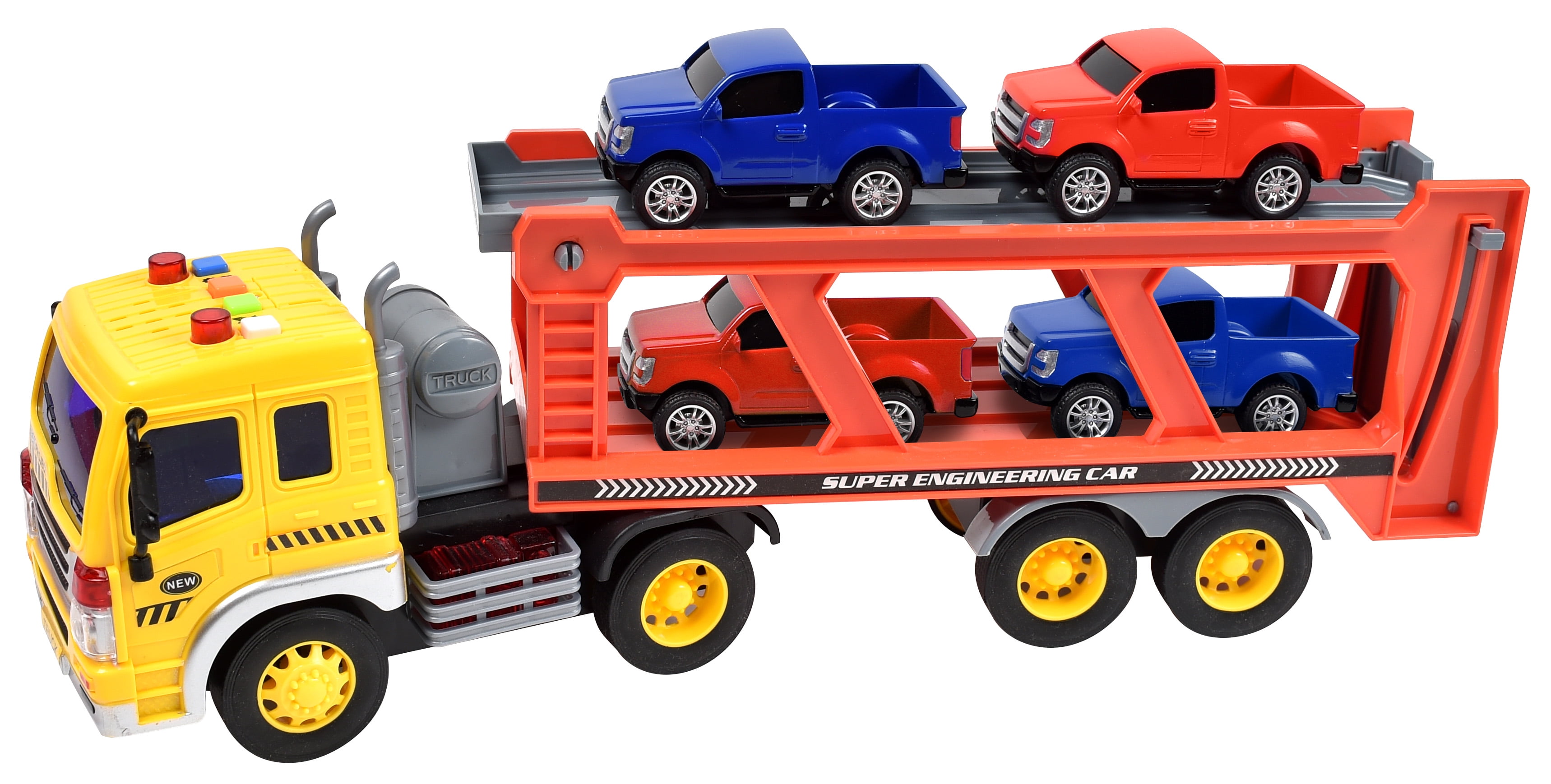 Maxx Action 1:16 Scale Long Hauler Play Vehicle Transport Truck with  Realistic Lights and Sounds