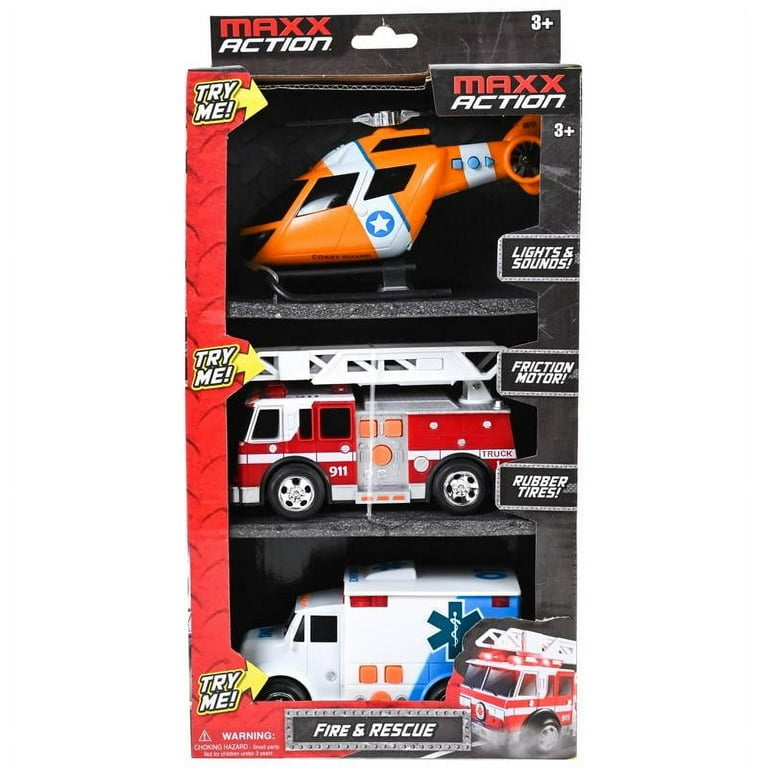 Maxx Action Mini Realistic Fire Rescue Playset with Lights