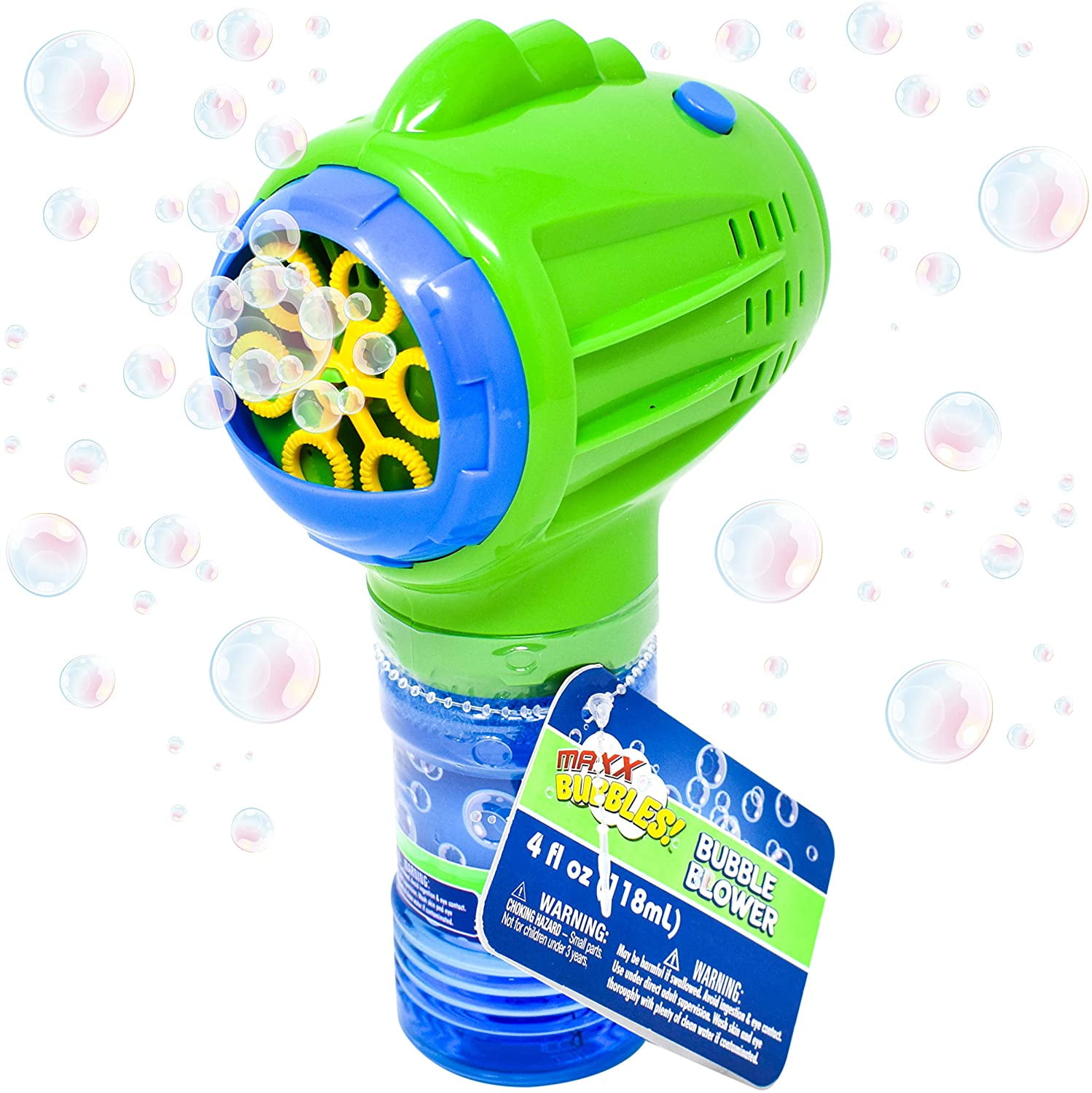Maxx Bubbles Bubble Blower with Refill Solution NonToxic Bubble Gun
