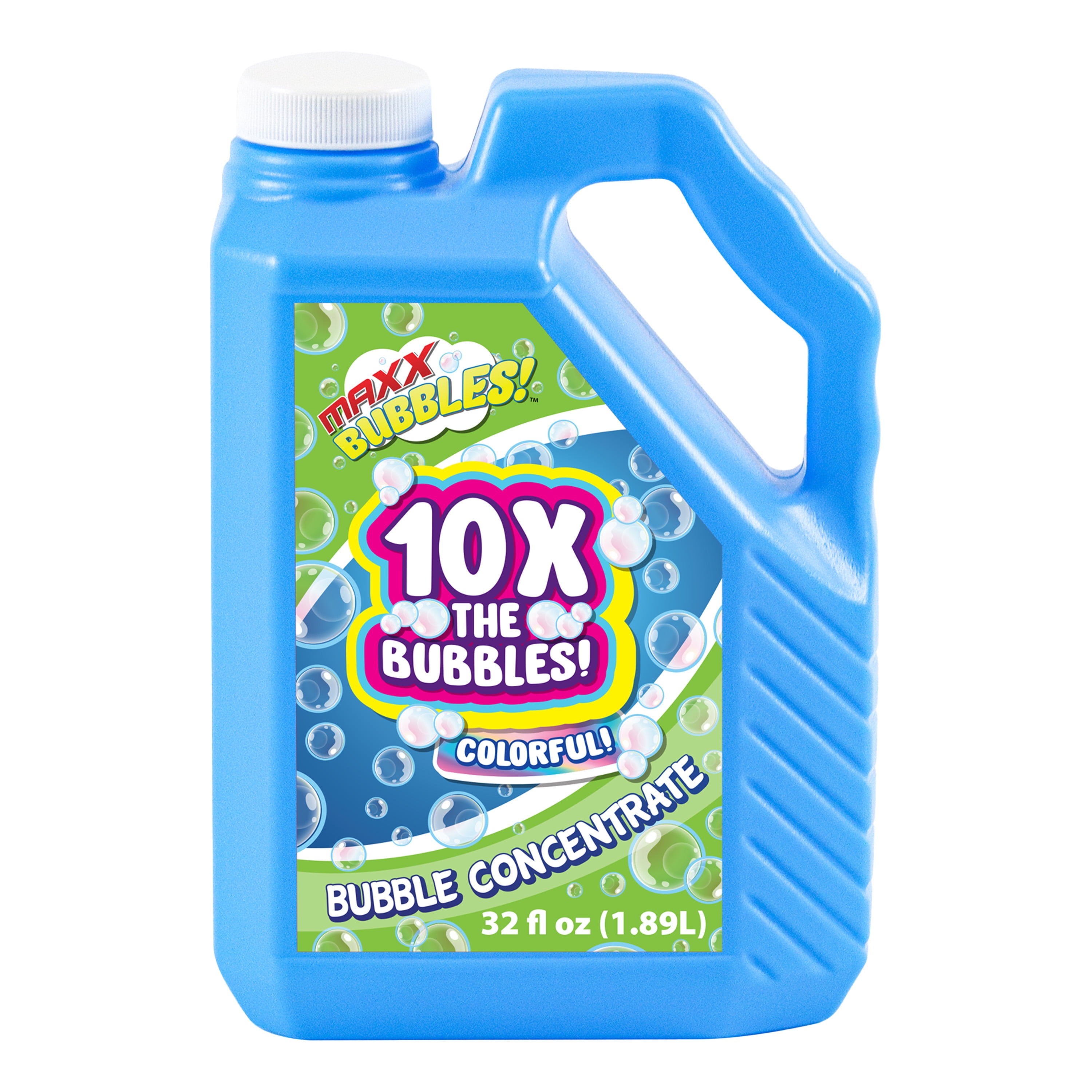 Maxx Bubbles Concentrate Jar - 32 fl oz, 10X Bubble Power, 1 pack, Works with All Outdoor Foam Blowing Toys