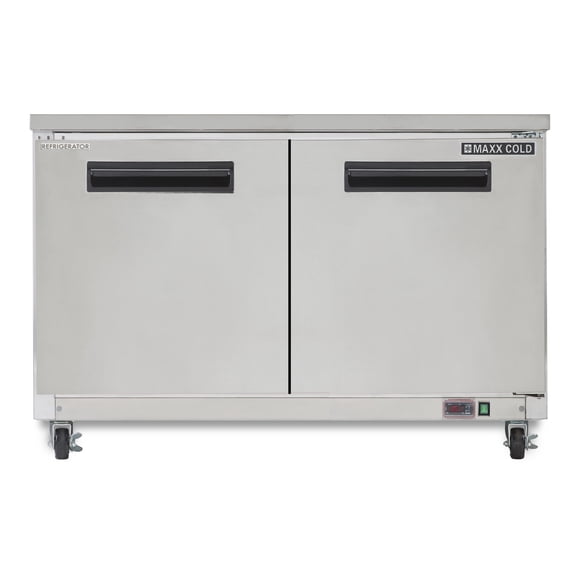 Maxx ColdDouble Door Undercounter Refrigerator, 60.3"W, 15.5 cu. ft. Storage Capacity, Energy Star Rated, in Stainless Steel (MXCR60UHC)