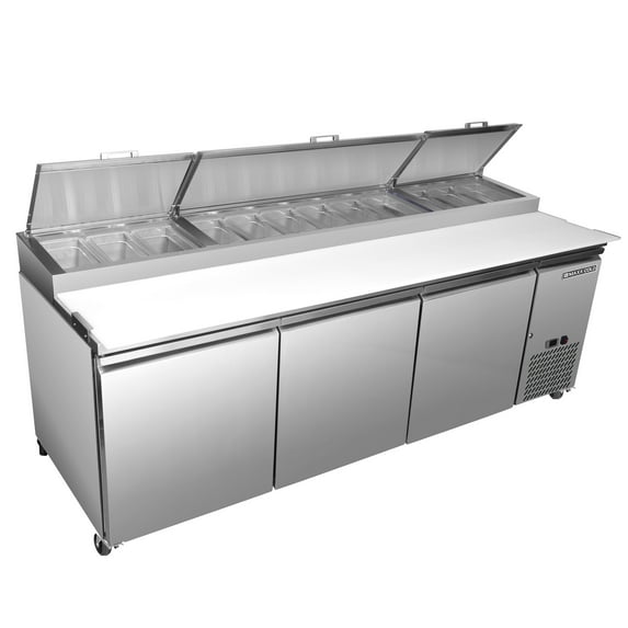 Maxx Cold Food Service Pizza Prep Table 30.87 Cubic Ft Commercial Refrigerator, Stainless Steel