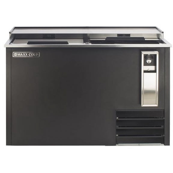 Maxx Cold Horizontal Bottle Cooler, 14 cu. ft. Storage Capacity, Black/Stainless Steel Top, Interior