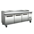 thumbnail image 1 of Maxx Cold Three-Door Refrigerated Pizza Prep Table, 94.2”W, 32 cu. ft. Storage Capacity, Equipped with (12) 4” Deep Pans and Cutting Board, in Stainless Steel (MXCPP92HC), 1 of 5