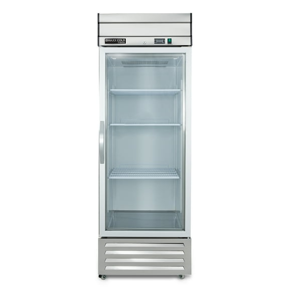Maxx Cold V-Series 1 Glass Door Reach-In Refrigerator, Bottom Mount, 27"W, 19 cu. ft. Storage Capacity, in Stainless Steel (MVR-23GDHC)