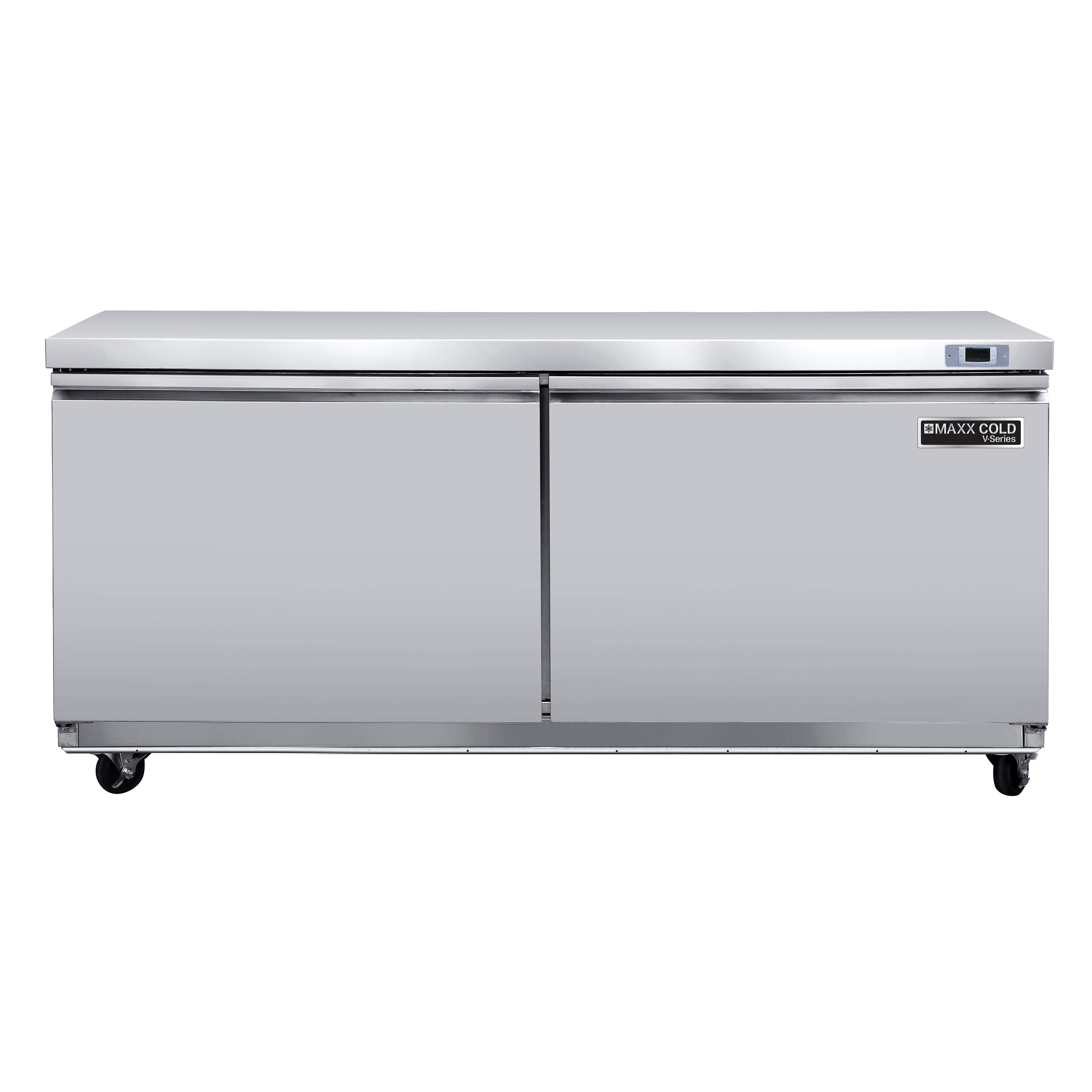 Maxx Cold V-Series 2 Door Undercounter Freezer, 60"W, 18.5 cu ft, in Stainless Steel (MVF60UHC)