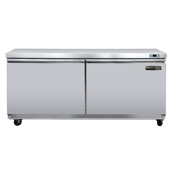 Maxx Cold V-Series 2 Door Undercounter Refrigerator, 60"W, 18.5 cu ft, in Stainless Steel (MVR60UHC)