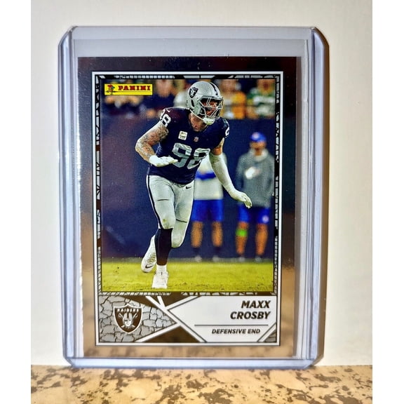 Maxx Crosby 2024 Panini NFL #7 Silver Foil Sticker Card Las Vegas Raiders