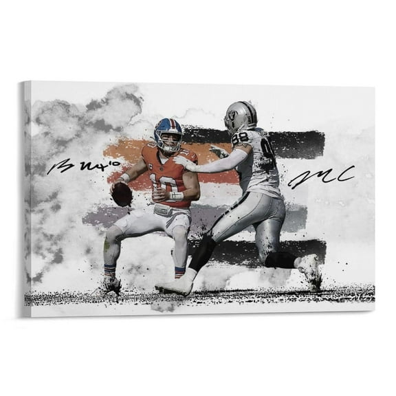 Maxx Crosby American Football Players Sports Celebrity Canvas Wall Art Posters For Room Aesthetic And Decor 1 Poster For Bedroom Bathroom Living Room Office Kitchen Decor