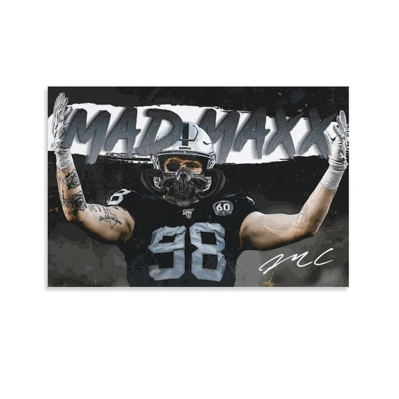Maxx Crosby American Football Players Sports Celebrity Canvas Wall Art Posters For Room Aesthetic And Decor 2 Poster For Bedroom Bathroom Living Room Office Kitchen Decor