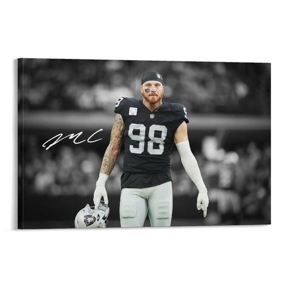 Maxx Crosby American Football Players Sports Celebrity Canvas Wall Art Posters For Room Aesthetic And Decor 49 Poster For Bedroom Bathroom Living Room Office Kitchen Decor