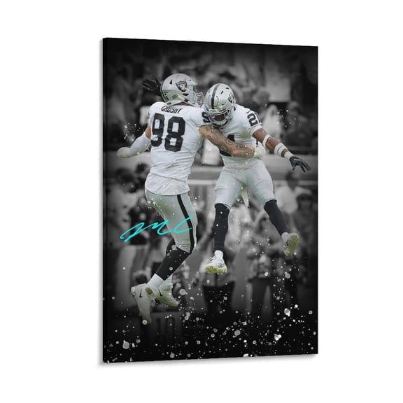 Maxx Crosby American Football Players Sports Celebrity Canvas Wall Art Posters For Room Aesthetic And Decor 52 Poster For Bedroom Bathroom Living Room Office Kitchen Decor