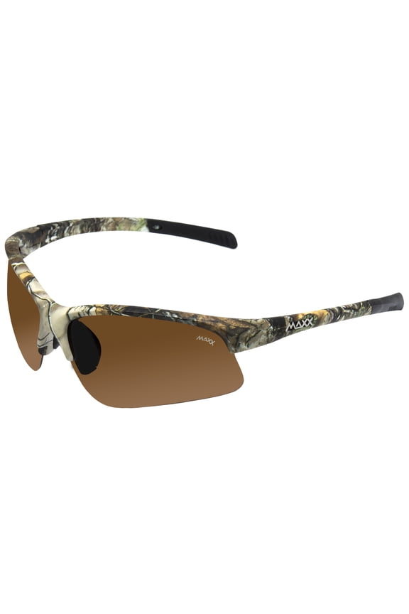 Domain Brown Polarized Lenses Leaf Camo Print Frame Sports Sunglasses