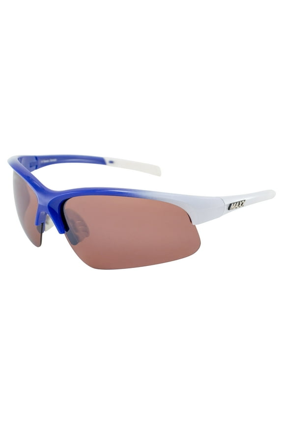 Domain Golf Sport Riding Sunglasses Blue White Frame with High Definition Polarized Amber Lens