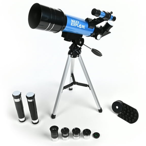 Maxx Explore 70/400mm Telescope for Kids with Tripod, Smartphone Mount and 4 Magnification Eyepieces