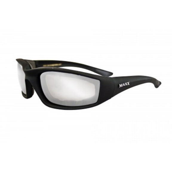 Maxx Foam Padded Motorcycle Riding Glasses Black Frame w/ HD Clear Lenses