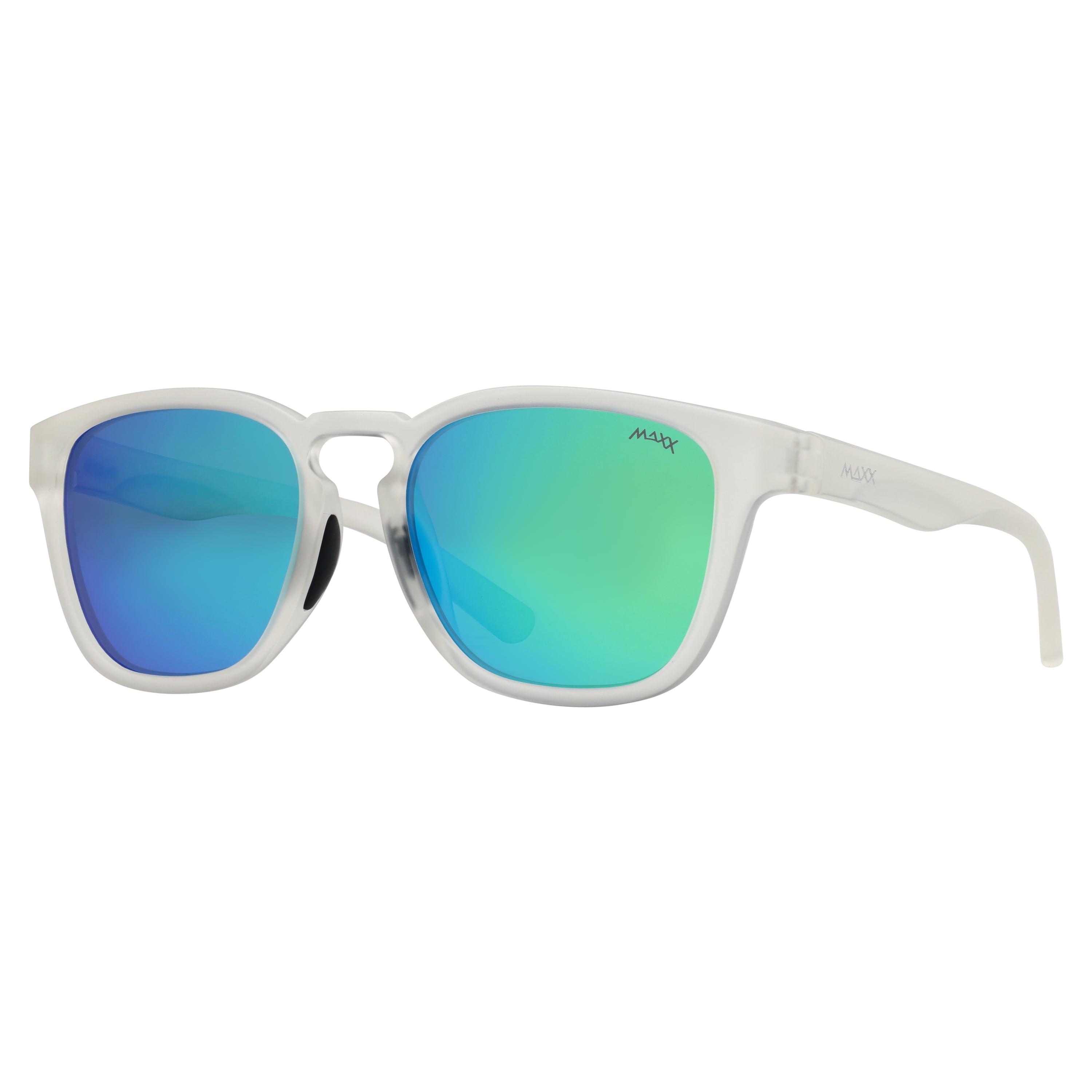 White Sports Sunglasses with Blue-Green Mirror Lens Aerobeam Titanium Sport Sunglasses White Polarized | Scicon  main image 3