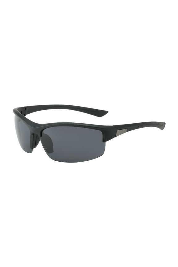 HD Airforce Polarized Sport Sunglasses with Smoke Lens and Half Frame