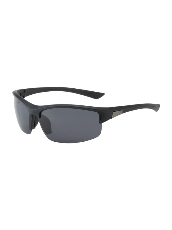 HD Airforce Polarized Sport Sunglasses with Smoke Lens and Half Frame