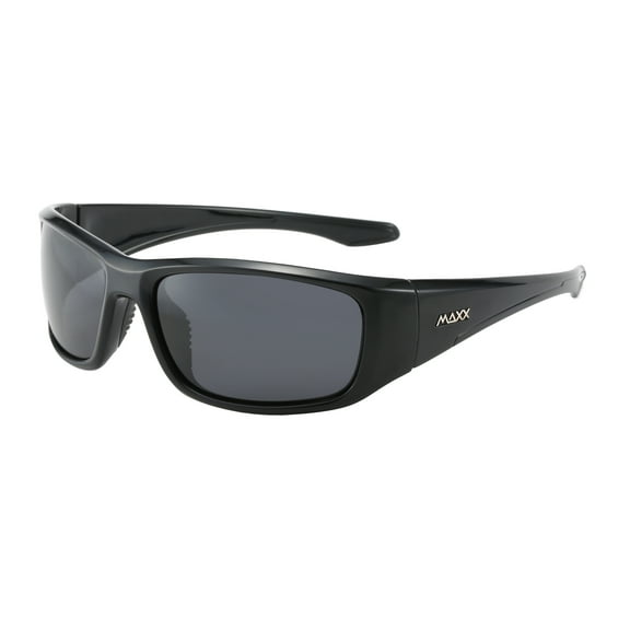 Maxx HD Spark Polarized Sport Sunglasses with Full Matte Black Frame and Smoke Lens