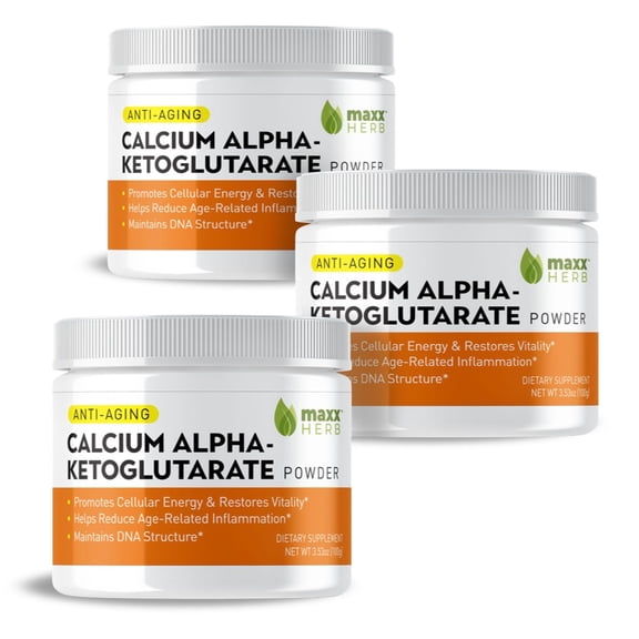 Maxx Herb Calcium Alpha-Ketoglutarate Powder for Anti-Aging – 100g 3 pack