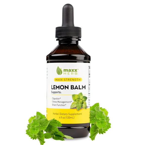 Maxx Herb Lemon Balm Extract Liquid for Digestion & Stress Relief, 4 Oz