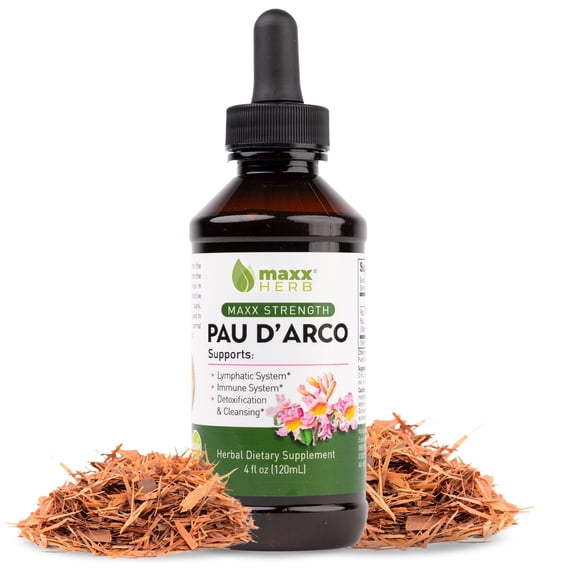 Maxx Herb Pau D'Arco Tincture, Lymphatic Cleanse & Immune Support, Liquid Extract Drops, 4 Fl Oz